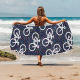 Bicycle Pattern Print Design 03 Beach Towel