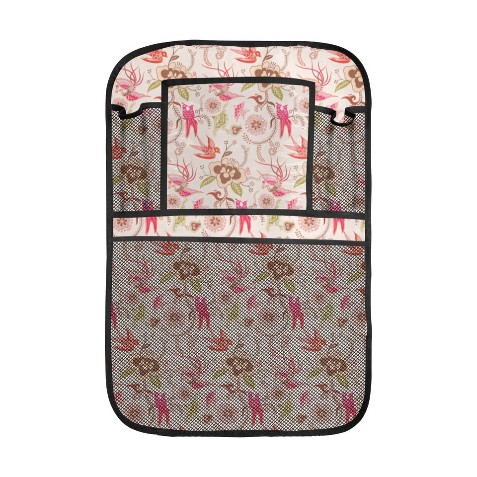 Swallow Pattern Print Design 01 Car Seat Back Organizer