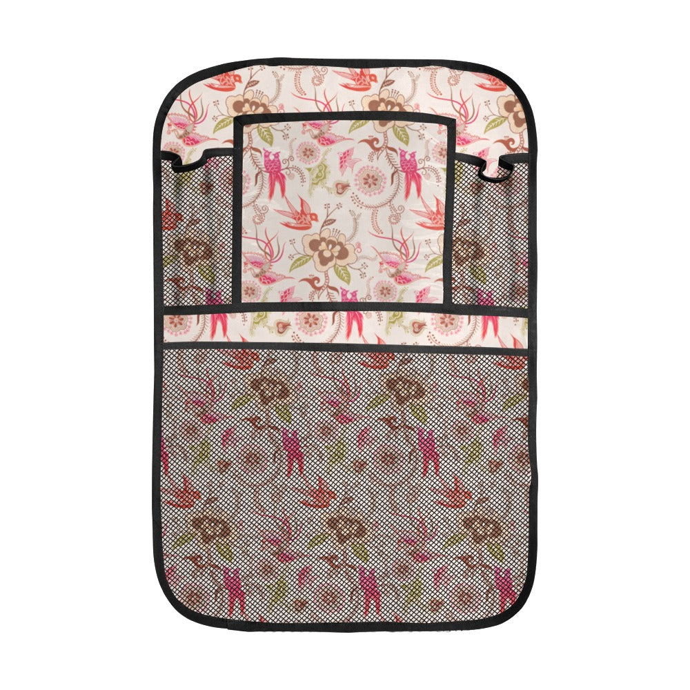 Swallow Pattern Print Design 01 Car Seat Back Organizer