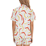 Waterclor boomerang Australian aboriginal ornament Women's V-Neck Short Pajama Set