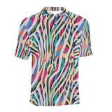 Colorful zebra skin pattern Men's All Over Print Polo Shirt