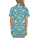 Vintage star pattern Women's V-Neck Short Pajama Set