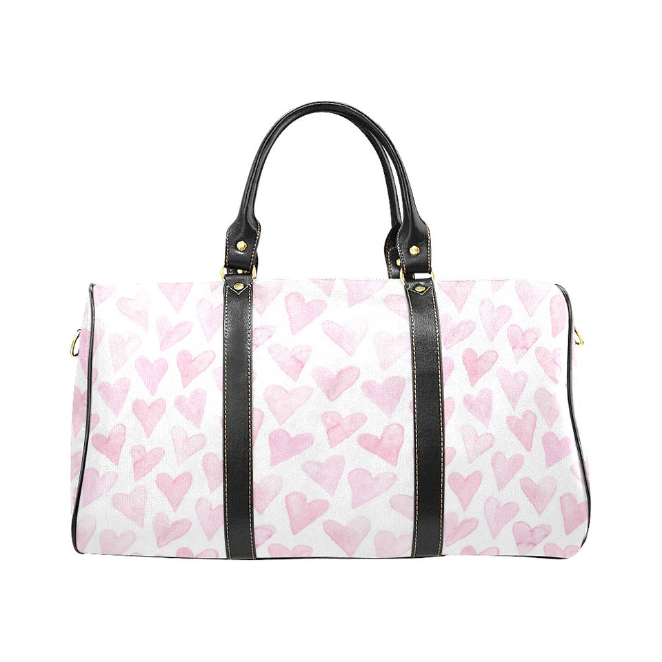 Watercolor pink heart pattern Travel Bag