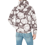 Garlic bulb dark background Men's Padded Hooded Jacket