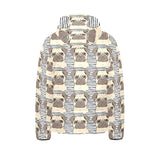 Happy pug pattern Kids' Boys' Girls' Padded Hooded Jacket