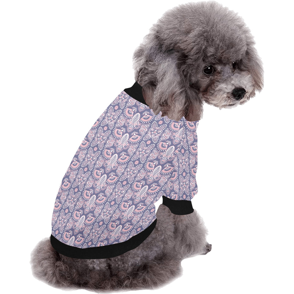 Indian Batik Style pattern All Over Print Pet Dog Round Neck Fuzzy Shirt