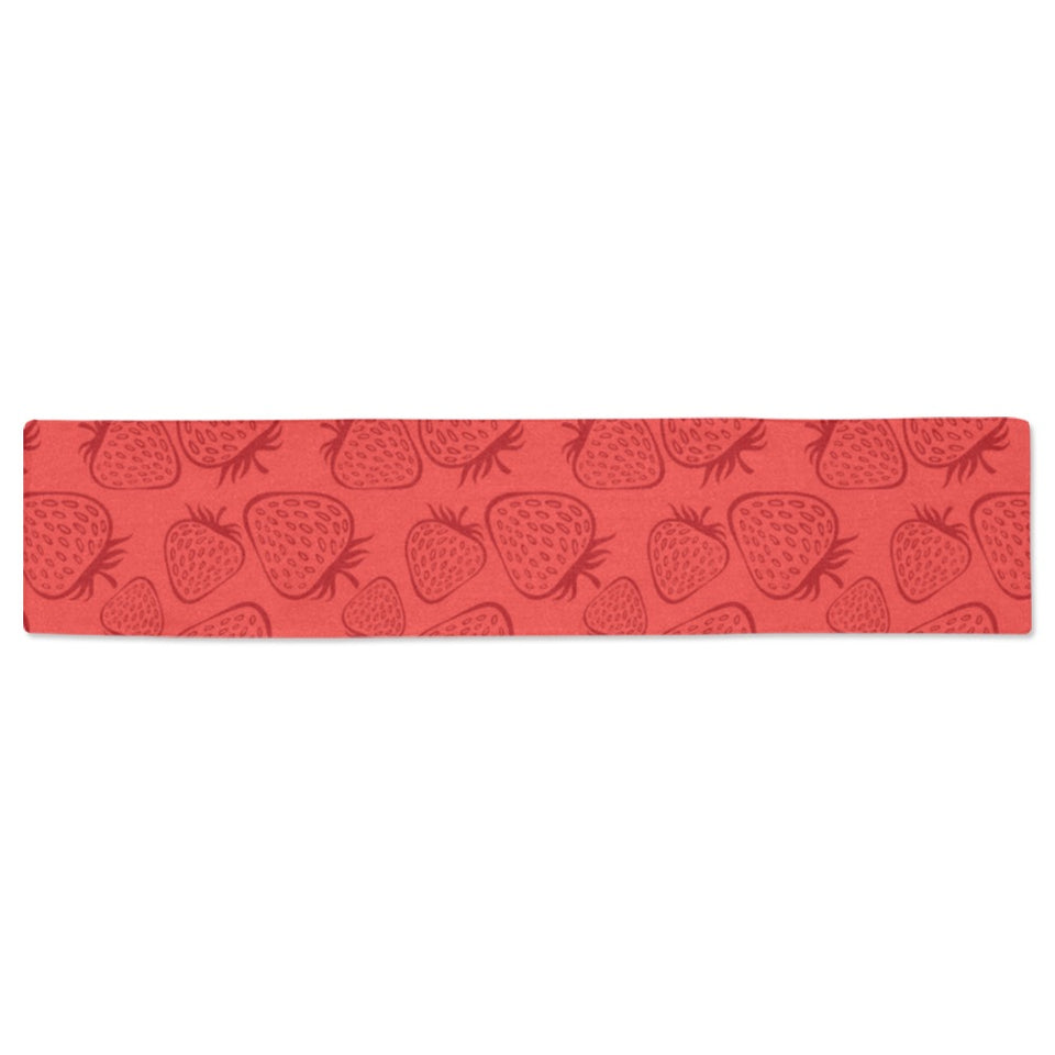 strawberry pattern red background Table Runner