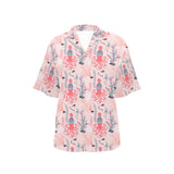 Octopus winter hat garland Fish candy Seaweed Cora Women's All Over Print Hawaiian Shirt