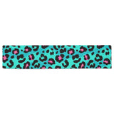 Green leopard skin print pattern Table Runner