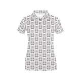 Hippopotamus Pattern Print Design 05 Women's All Over Print Polo Shirt