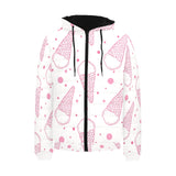 Hand drawn ice cream pattern Men's Padded Hooded Jacket