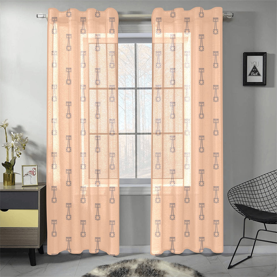 Engine Piston Cream Background Pattern Design 04 Gauze Curtain