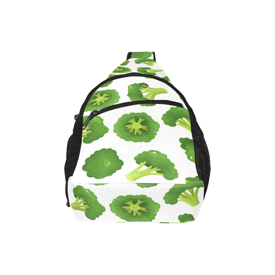 Cute broccoli pattern All Over Print Chest Bag