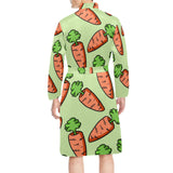 Carrot Pattern Print Design 05 Men's Long Sleeve Belted Night Robe