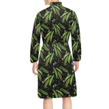 Green Peas Pattern Print Design 02 Men's Long Sleeve Belted Night Robe