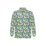Pelican Pattern Print Design 04 Men's Long Sleeve Polo Shirt