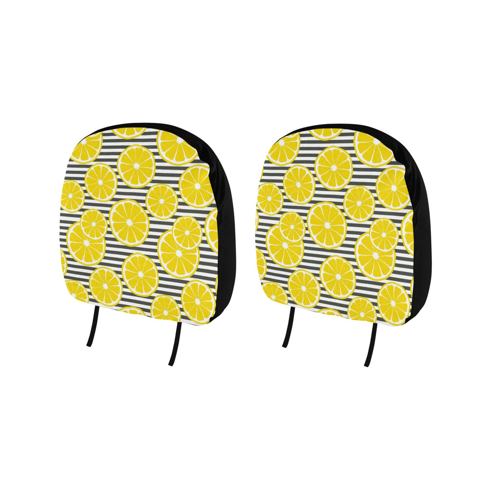 slice of lemon design pattern Car Headrest Cover