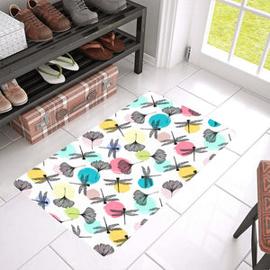 Dragonflies ginkgo leaves pattern Doormat