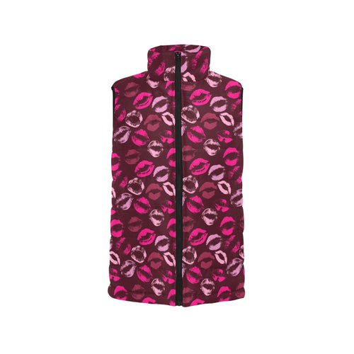 Lips Pattern Print Design 03 Men's Padded Vest