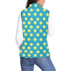 Tennis Pattern Print Design 05 Women's Padded Vest
