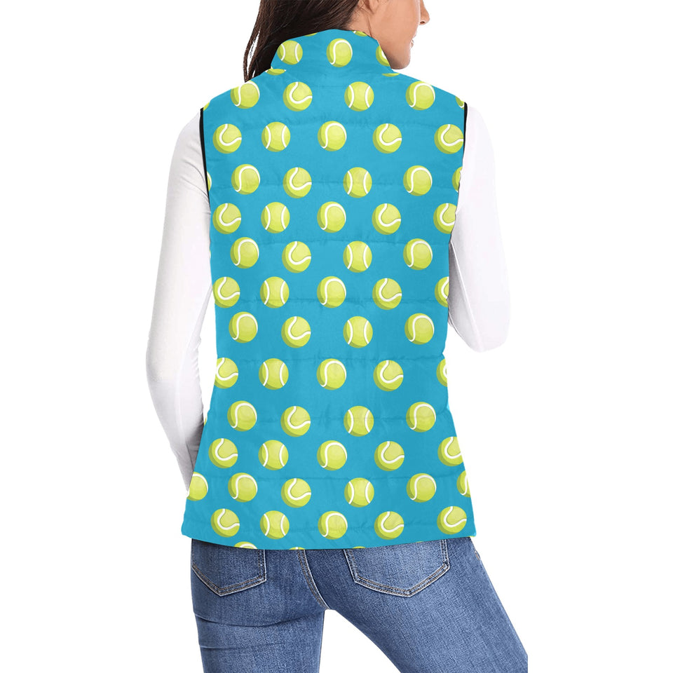 Tennis Pattern Print Design 05 Women's Padded Vest
