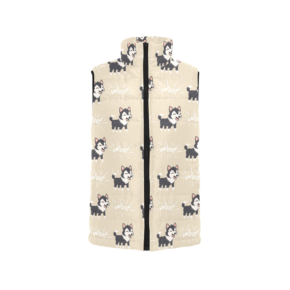 Cute Siberian Husky Women's Padded Vest