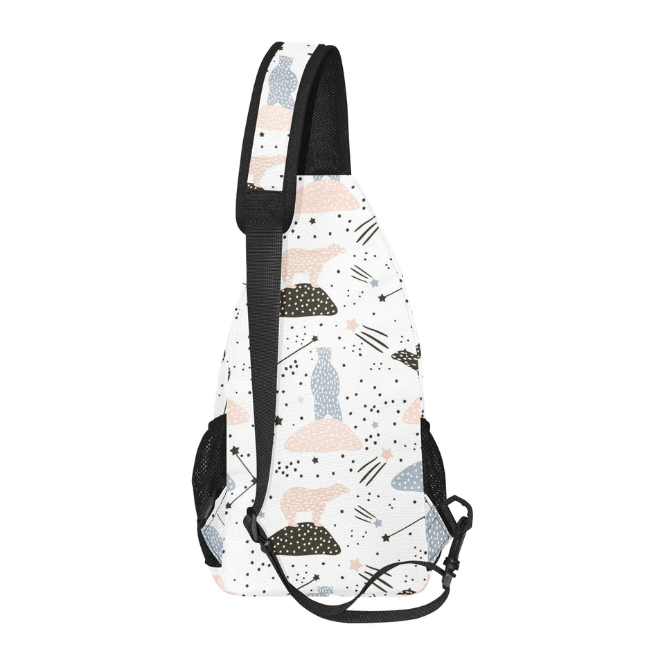 Polar bears star poka dot pattern All Over Print Chest Bag