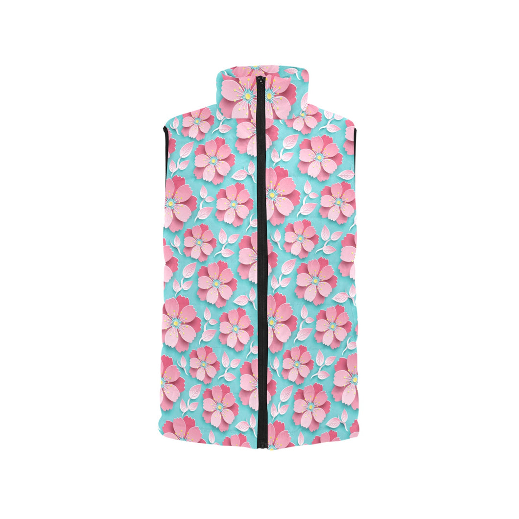 3D sakura cherry blossom pattern Men's Padded Vest