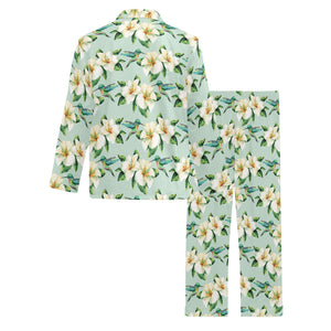 Hummingbird Pattern Print Design 01 Men's Long Pajama Set