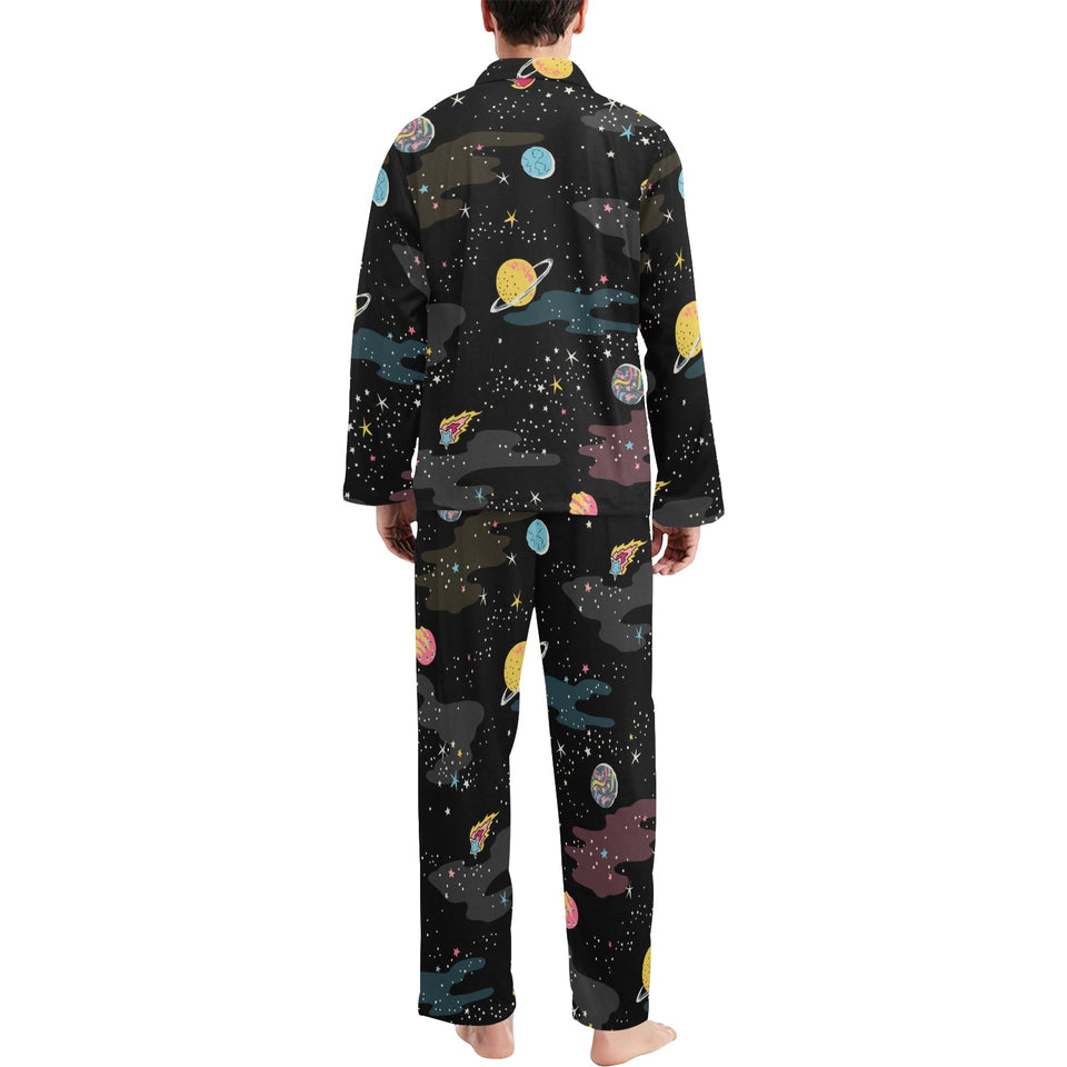 space pattern Men's Long Pajama Set