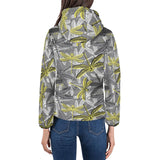 Hand drawn dragonfly pattern Women's Padded Hooded Jacket