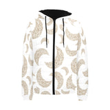Cool gold moon abstract pattern Men's Padded Hooded Jacket