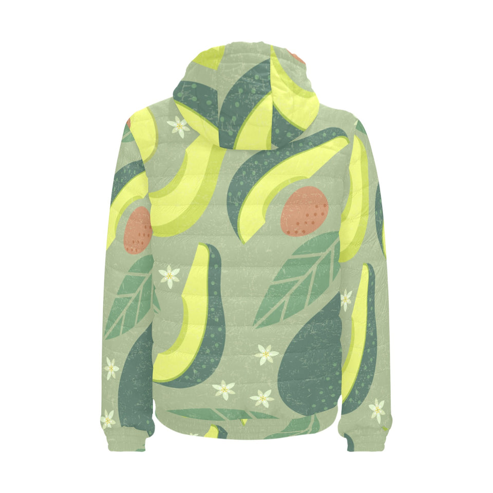 Avocado pattern Men's Padded Hooded Jacket