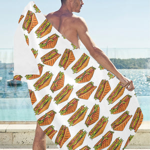 Sandwich Pattern Print Design 02 Beach Towel