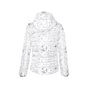 Math Pattern Print Design 03 Women's Padded Hooded Jacket