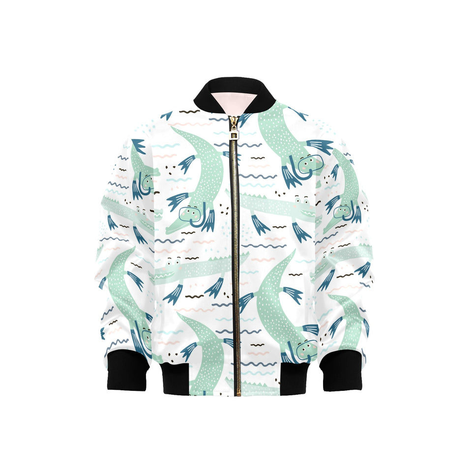 Crocodile diver pattern Kids' Boys' Girls' Bomber Jacket