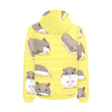 Cute Hamster pattern Men's Padded Hooded Jacket