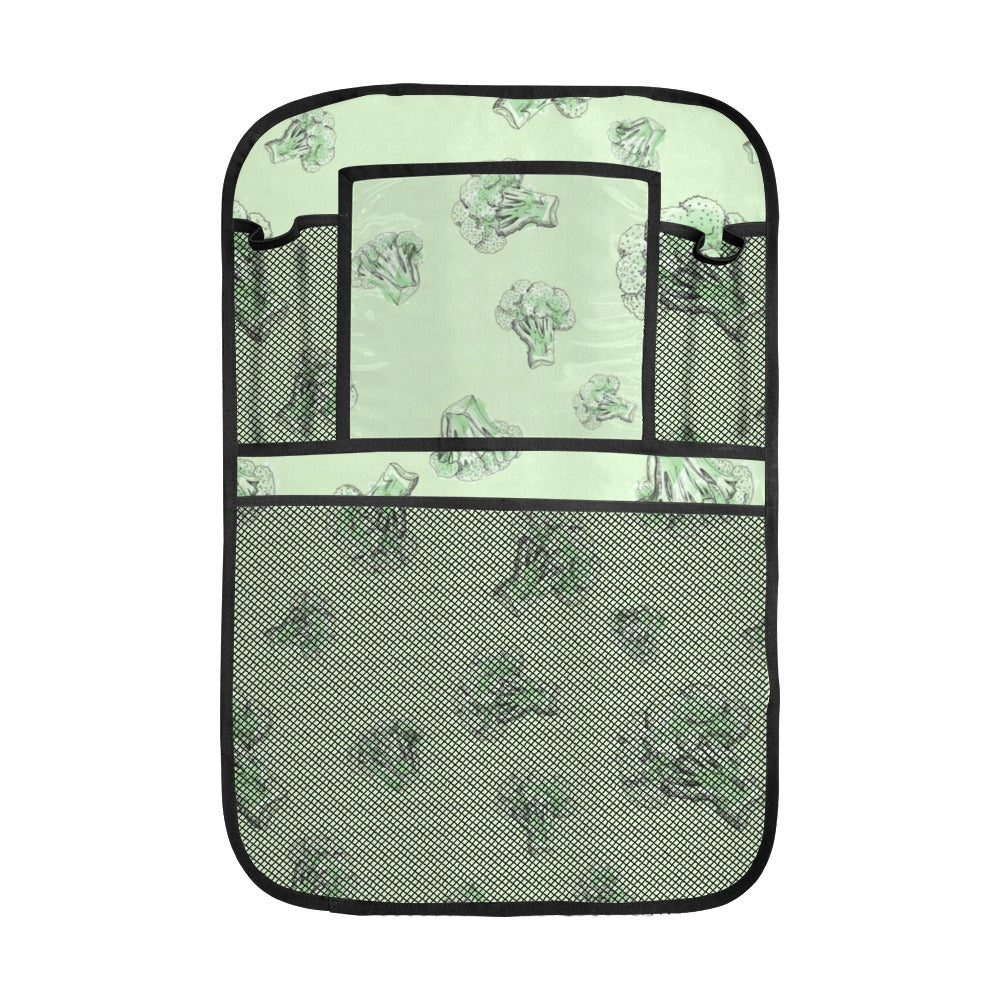broccoli sketch pattern Car Seat Back Organizer