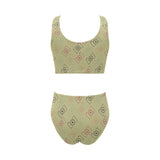 Camera Pattern Print Design 01 Chest Bowknot High Waisted Bikini Swimsuit