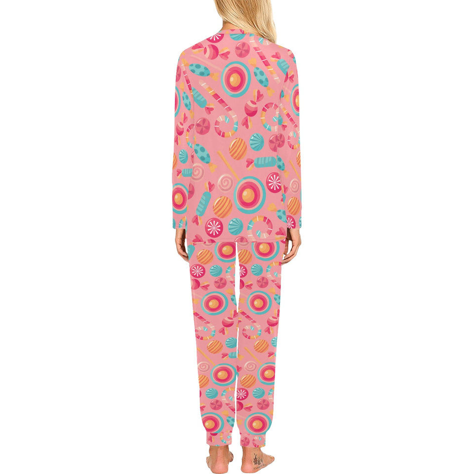 Colorful candy pattern Women's All Over Print Pajama Set