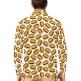 Hamburger Pattern Print Design 03 Men's Long Sleeve Polo Shirt