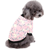 Japanese crane rose pattern All Over Print Pet Dog Round Neck Fuzzy Shirt