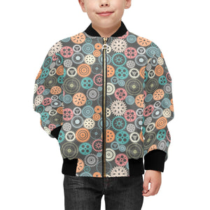 Gear Pattern Print Design 05 Kids' Boys' Girls' Bomber Jacket