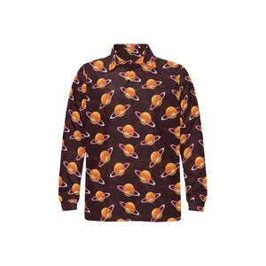 Hamburger Pattern Print Design 05 Men's Long Sleeve Polo Shirt