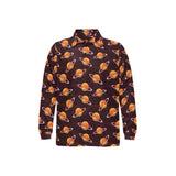 Hamburger Pattern Print Design 05 Men's Long Sleeve Polo Shirt
