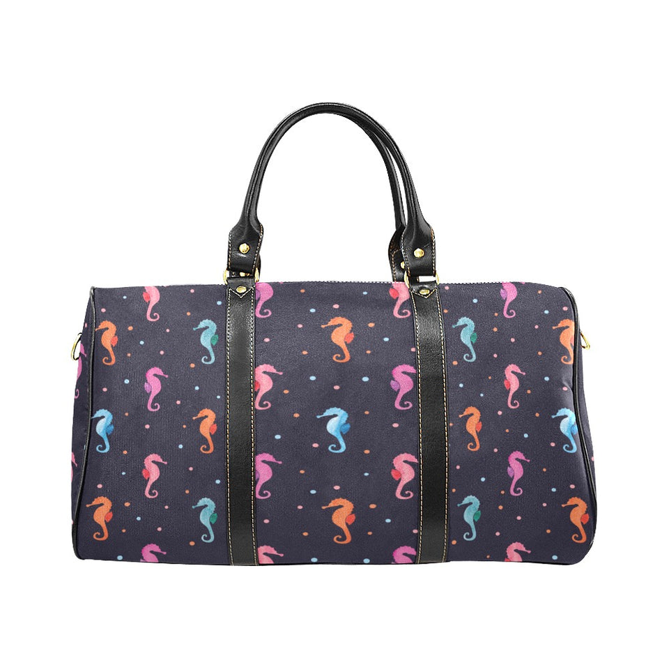 Watercolor colorful seahorse pattern Travel Bag
