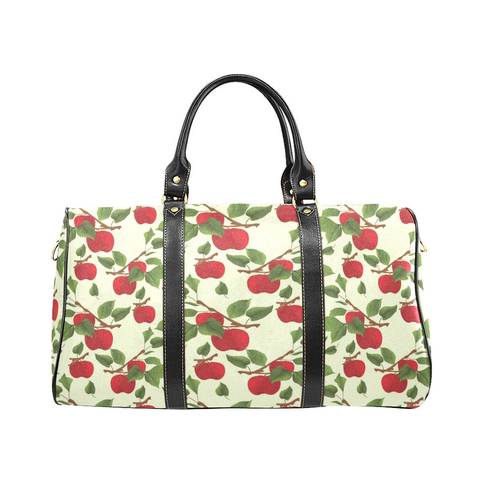 Red apples leaves pattern Travel Bag