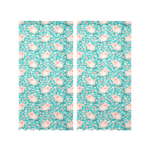 Pig Pattern Print Design 01 Gauze Curtain