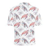 Watercolor sea turtle jellyfish pattern Men's All Over Print Polo Shirt