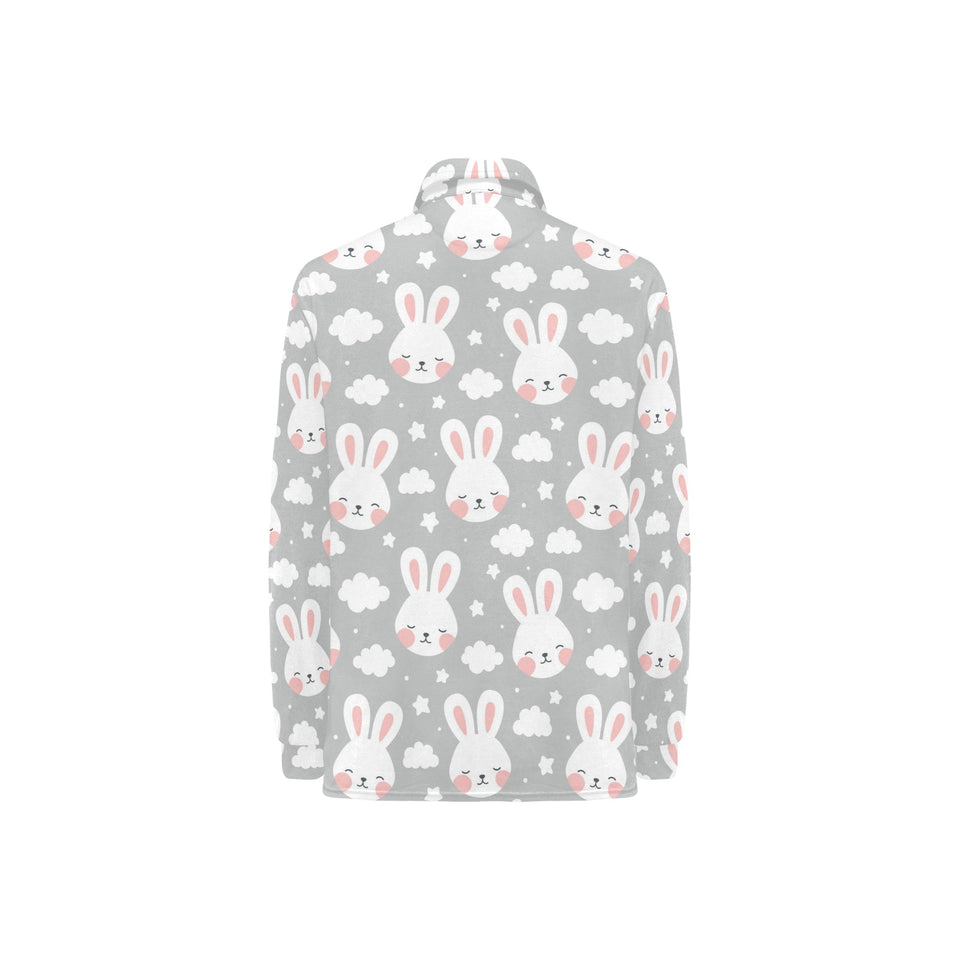 Rabbit cloud Pattern Women's Long Sleeve Polo Shirt